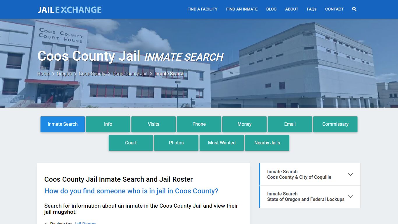 Coos County Jail Inmate Search - Jail Exchange